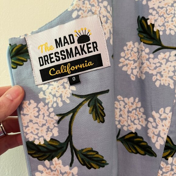 Blue cotton '50s style summer dress with pockets - Picture 7 of 11